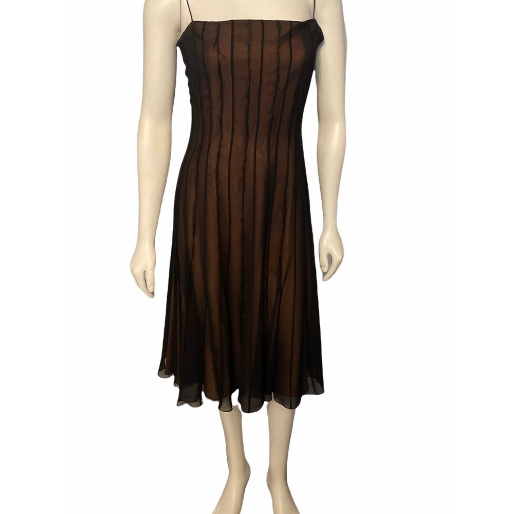 Andrew GN‎ black, brown silk dress M